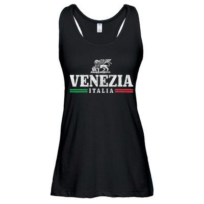 Venezia Italia Vintage Venice Italy Souvenir Italian Flag Ladies Essential Flowy Tank