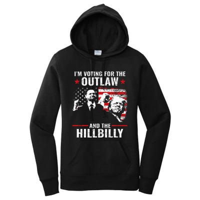 Vintage IM Voting For The Outlaw And The Hillbilly 2024 Women's Pullover Hoodie