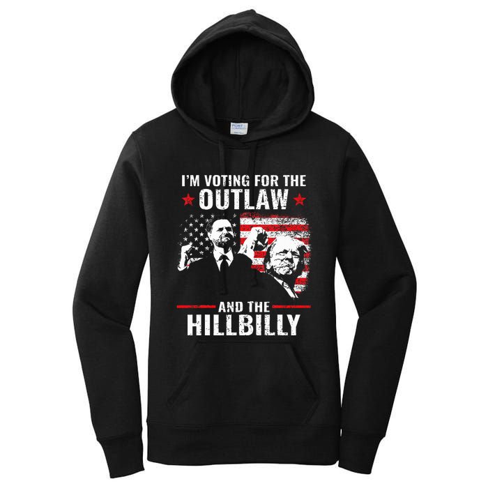 Vintage IM Voting For The Outlaw And The Hillbilly 2024 Women's Pullover Hoodie