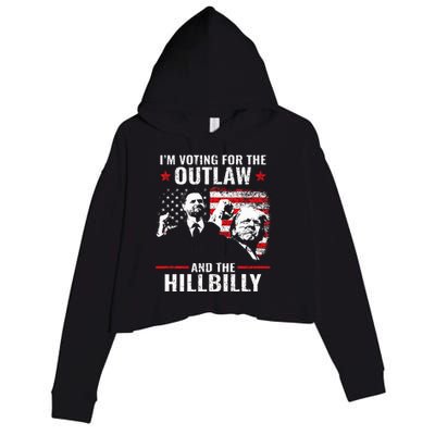 Vintage IM Voting For The Outlaw And The Hillbilly 2024 Crop Fleece Hoodie