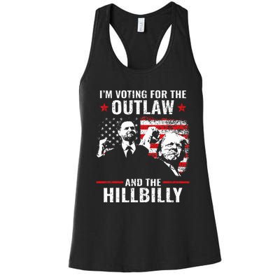 Vintage IM Voting For The Outlaw And The Hillbilly 2024 Women's Racerback Tank