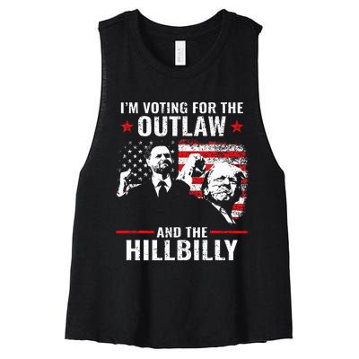 Vintage IM Voting For The Outlaw And The Hillbilly 2024 Women's Racerback Cropped Tank