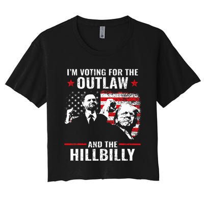 Vintage IM Voting For The Outlaw And The Hillbilly 2024 Women's Crop Top Tee