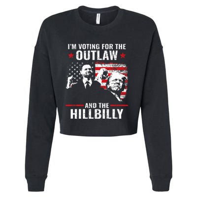 Vintage IM Voting For The Outlaw And The Hillbilly 2024 Cropped Pullover Crew