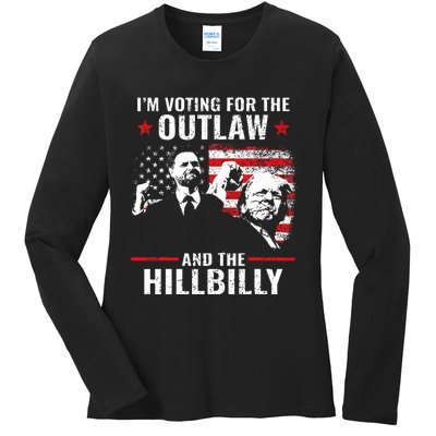 Vintage IM Voting For The Outlaw And The Hillbilly 2024 Ladies Long Sleeve Shirt