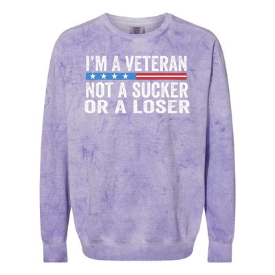 Vintage IM Veteran Not A Sucker Or A Loser Colorblast Crewneck Sweatshirt