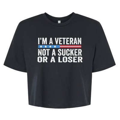 Vintage IM Veteran Not A Sucker Or A Loser Bella+Canvas Jersey Crop Tee