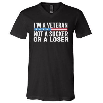 Vintage IM Veteran Not A Sucker Or A Loser V-Neck T-Shirt