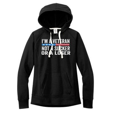 Vintage IM Veteran Not A Sucker Or A Loser Women's Fleece Hoodie