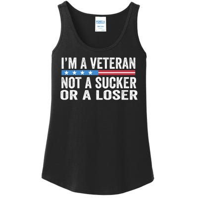 Vintage IM Veteran Not A Sucker Or A Loser Ladies Essential Tank