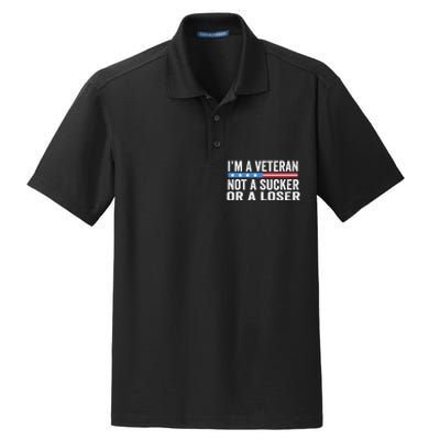 Vintage IM Veteran Not A Sucker Or A Loser Dry Zone Grid Polo