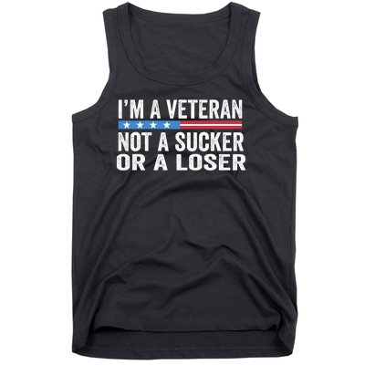 Vintage IM Veteran Not A Sucker Or A Loser Tank Top