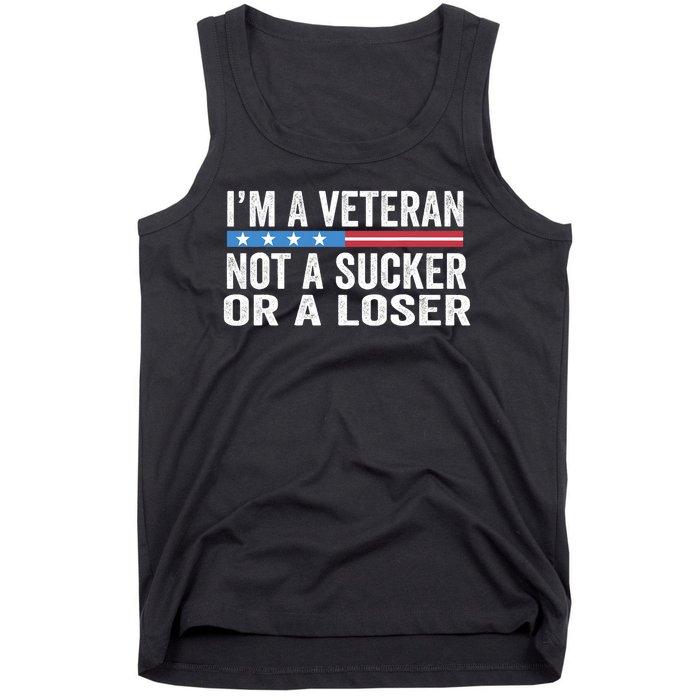 Vintage IM Veteran Not A Sucker Or A Loser Tank Top