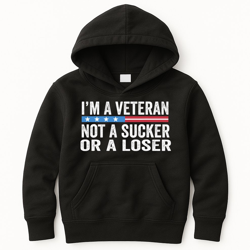 Vintage IM Veteran Not A Sucker Or A Loser Kids Hoodie