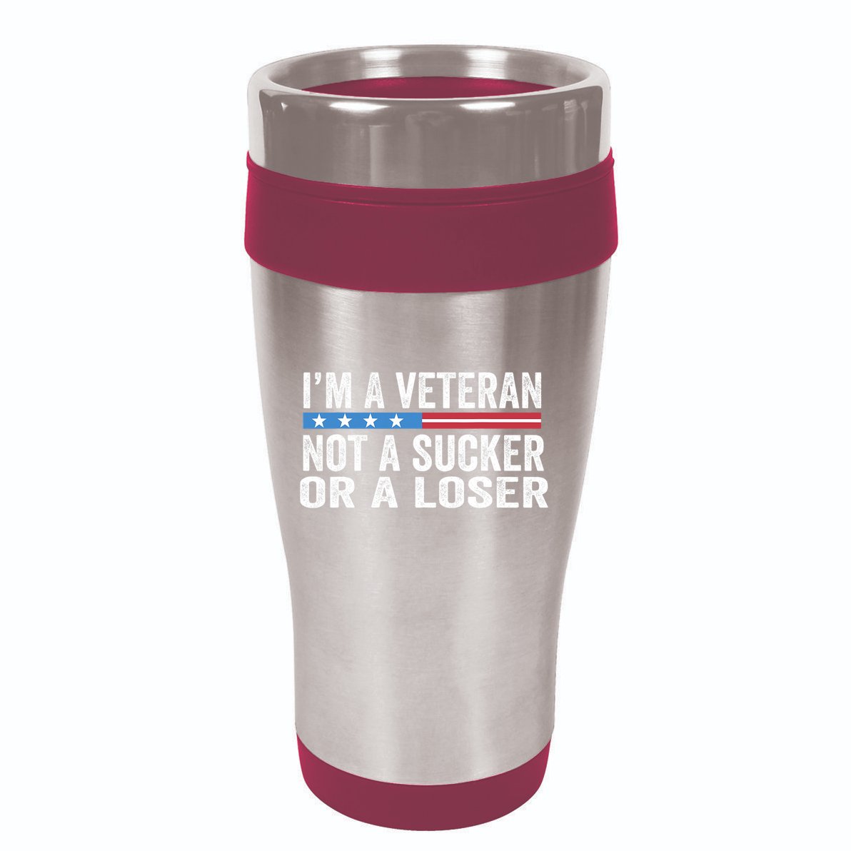 Vintage IM Veteran Not A Sucker Or A Loser 16oz Travel Tumbler