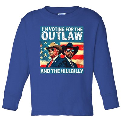 Vintage IM Voting For The Outlaw And The Hill 2024 Toddler Long Sleeve Shirt