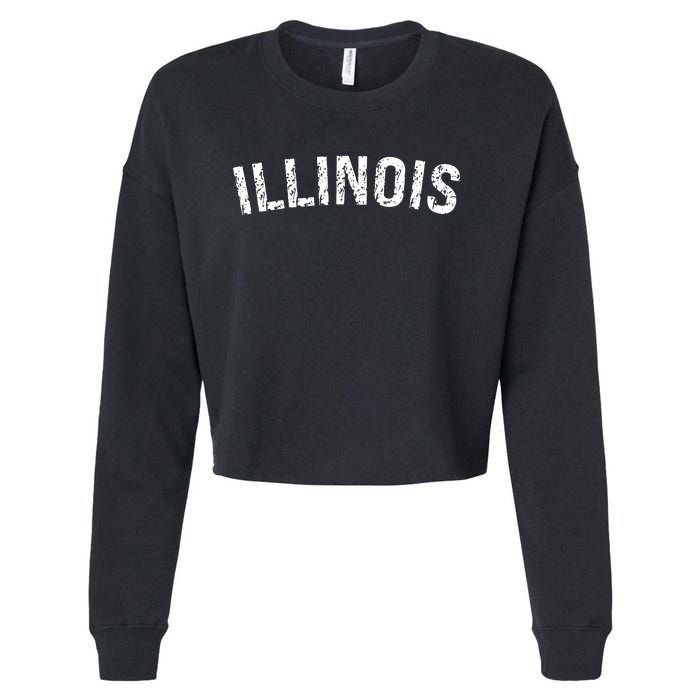 Vintage Illinois Cropped Pullover Crew