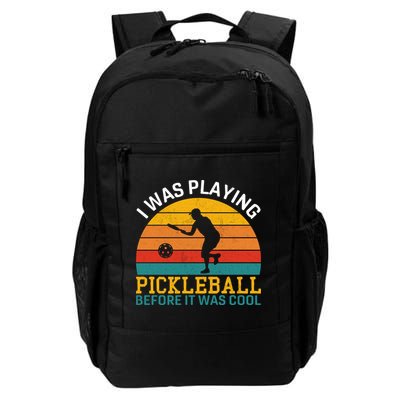 Vintage I Was Playing Pickleball Before It Was Cool Backpack