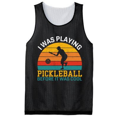 Vintage I Was Playing Pickleball Before It Was Cool Mesh Reversible Basketball Jersey Tank