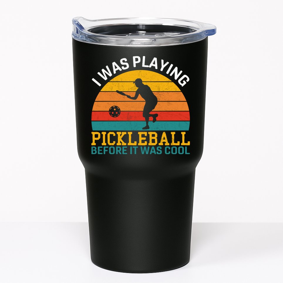 Vintage I Was Playing Pickleball Before It Was Cool Tumbler