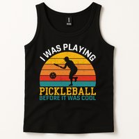 Vintage I Was Playing Pickleball Before It Was Cool Tank Top