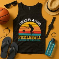 Vintage I Was Playing Pickleball Before It Was Cool Tank Top