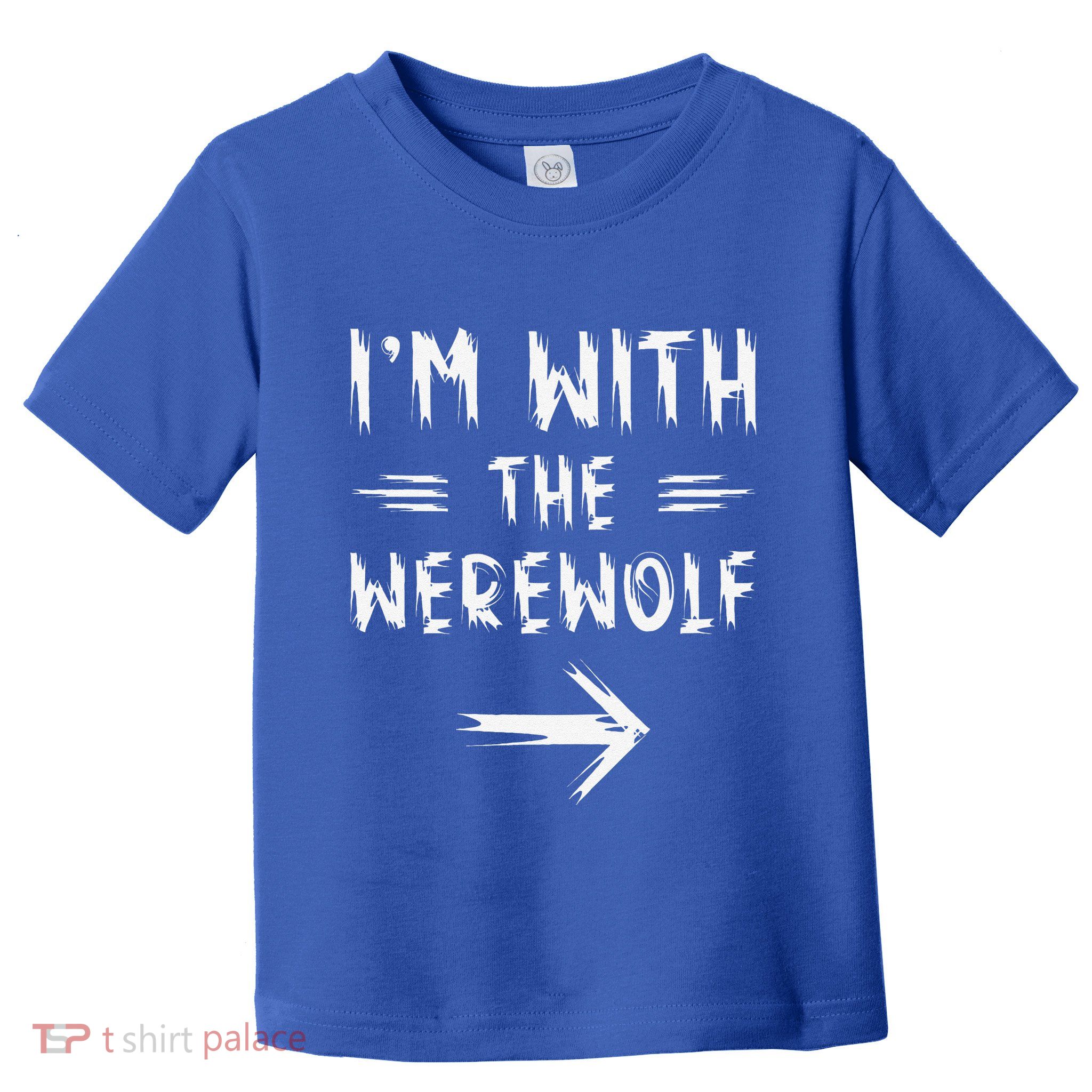Vintage I´m With The Werewolf Full Moon Wolf Halloween Party Toddler T-Shirt