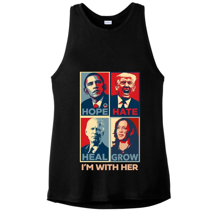 Vintage Im With Her Vote Kamala Harris 2024 Ladies PosiCharge Tri-Blend Wicking Tank