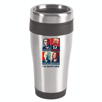Vintage Im With Her Vote Kamala Harris 2024 16oz Travel Tumbler