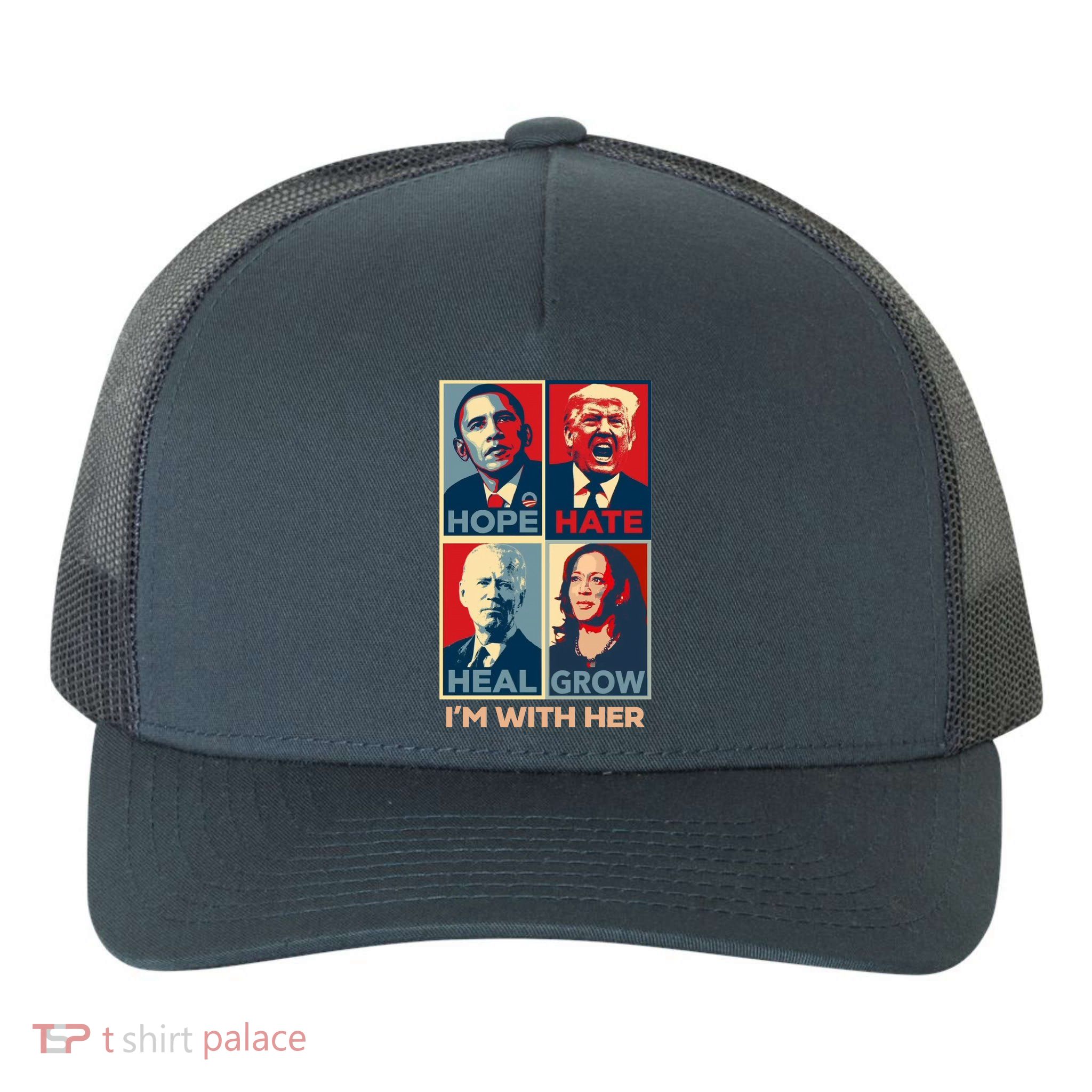 Vintage Im With Her Vote Kamala Harris 2024 Yupoong Adult 5-Panel Trucker Hat