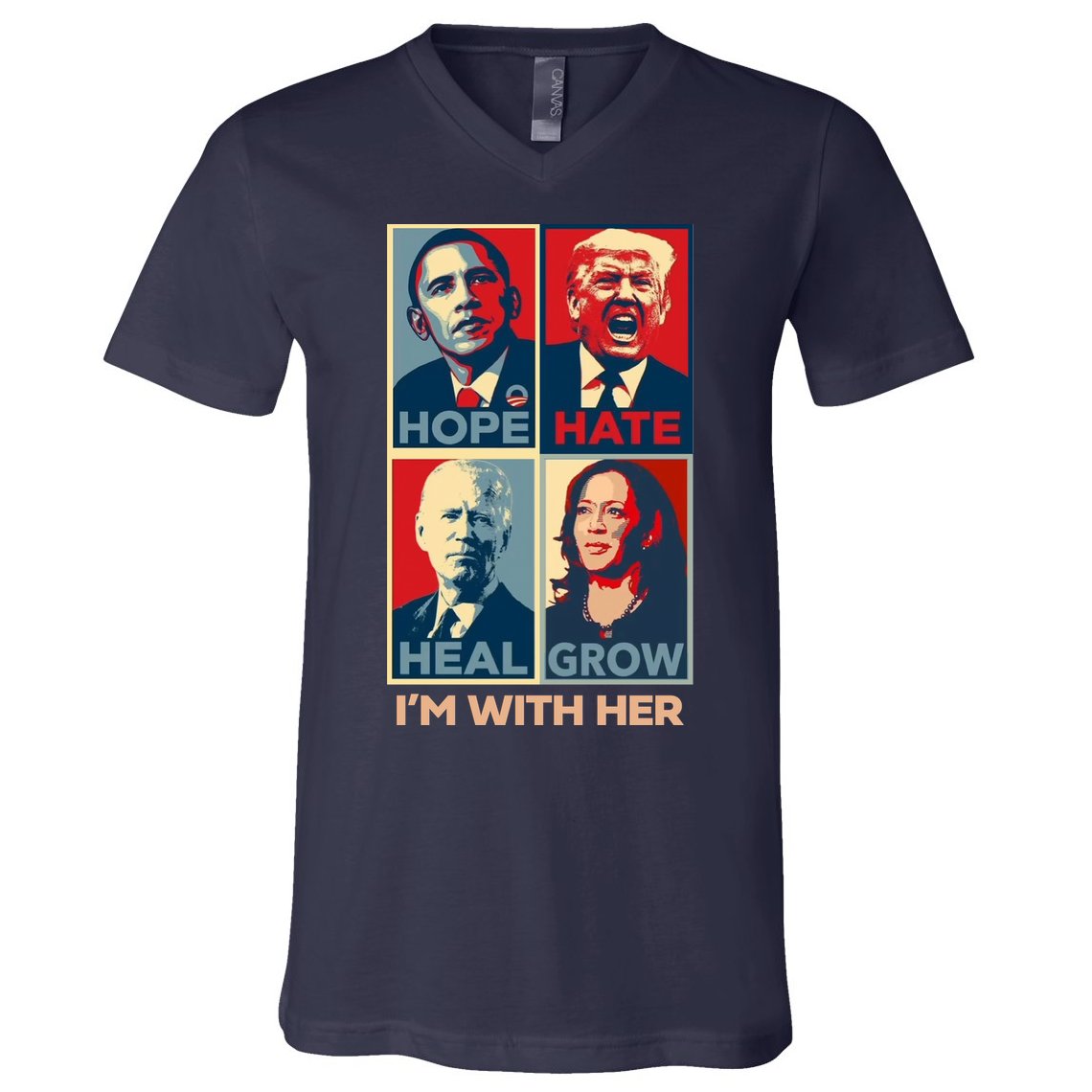Vintage Im With Her Vote Kamala Harris 2024 V-Neck T-Shirt