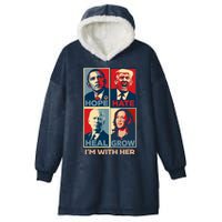 Vintage Im With Her Vote Kamala Harris 2024 Hooded Wearable Blanket