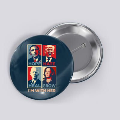 Vintage Im With Her Vote Kamala Harris 2024 Button