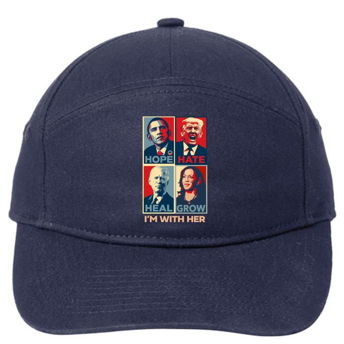 Vintage Im With Her Vote Kamala Harris 2024 7-Panel Snapback Hat