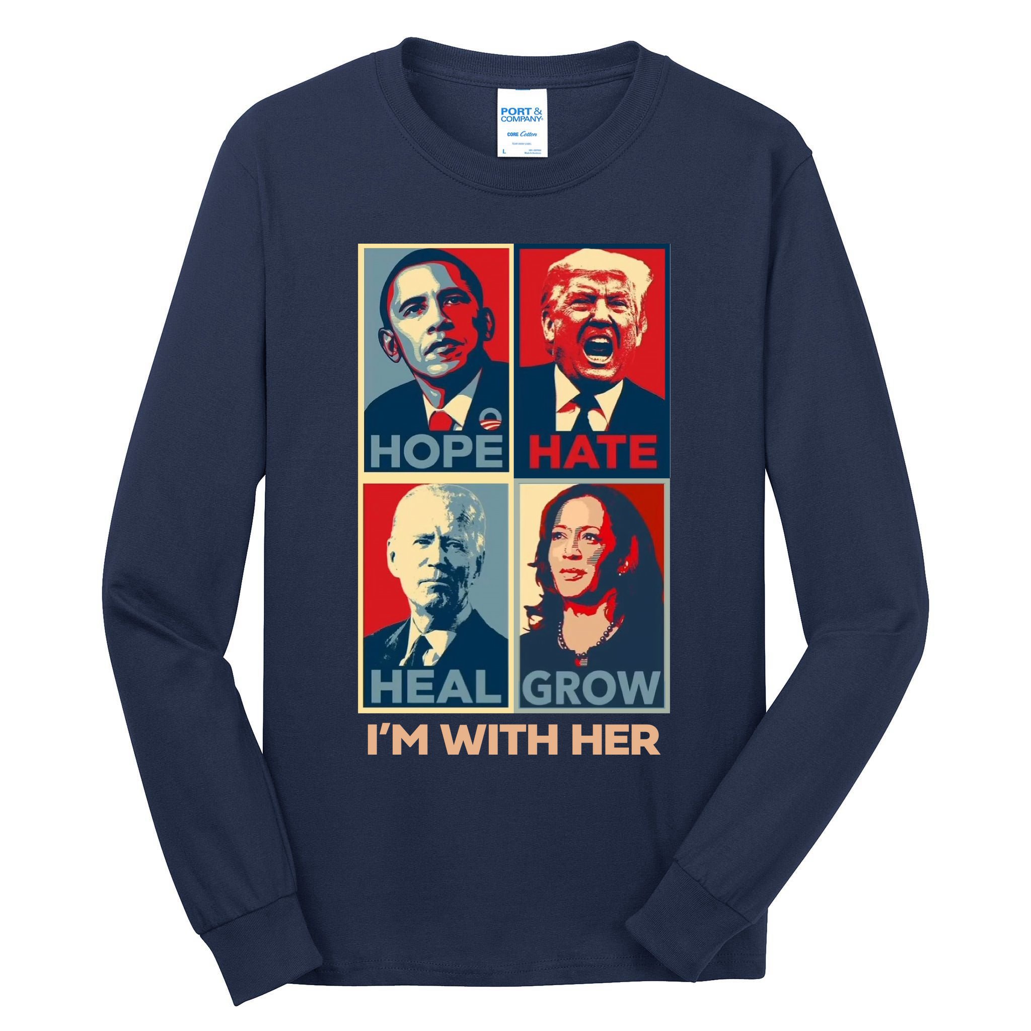 Vintage Im With Her Vote Kamala Harris 2024 Tall Long Sleeve T-Shirt