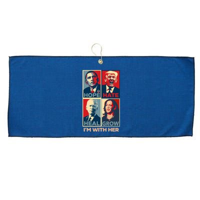 Vintage Im With Her Vote Kamala Harris 2024 Large Microfiber Waffle Golf Towel