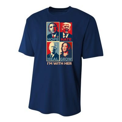 Vintage Im With Her Vote Kamala Harris 2024 Youth Performance Sprint T-Shirt