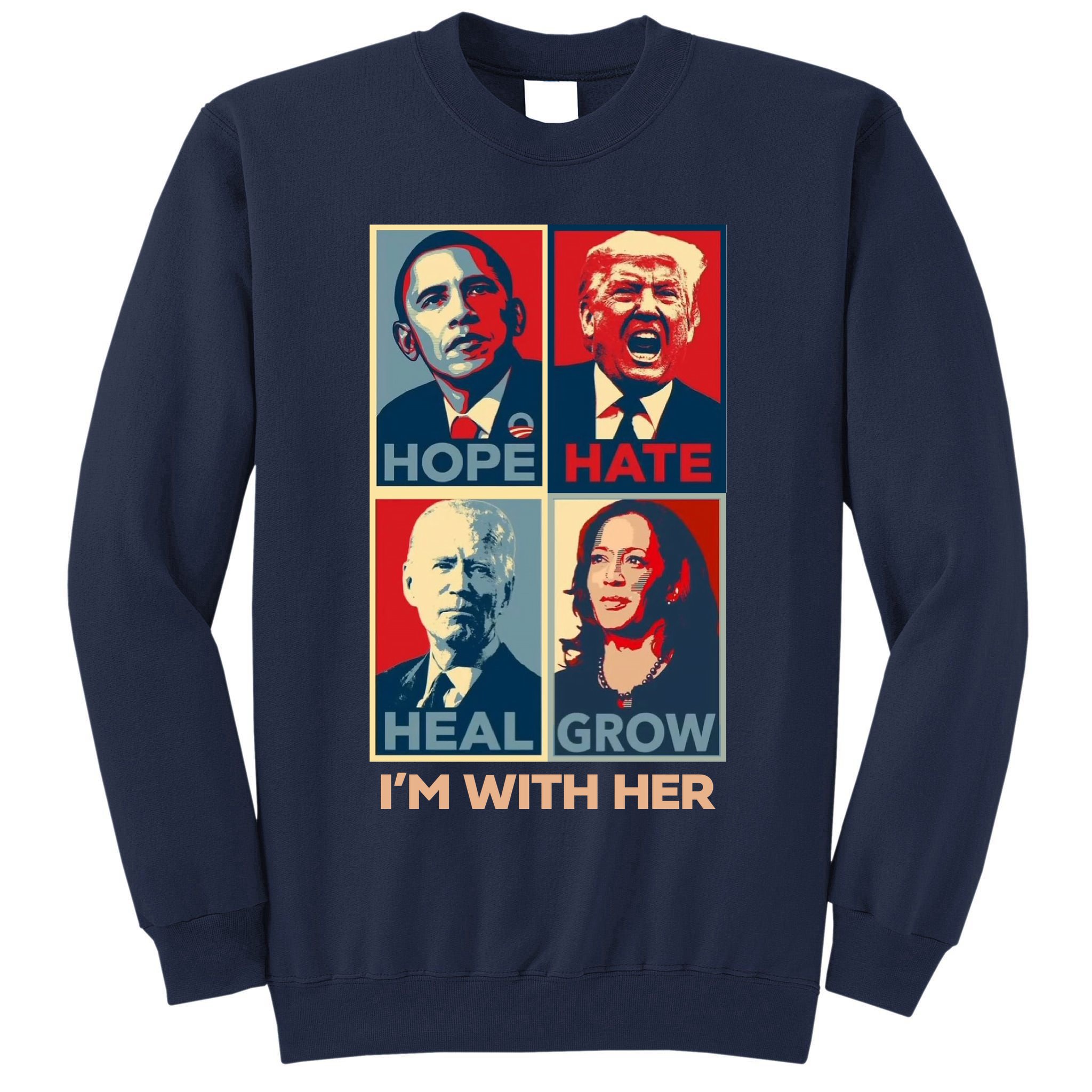 Vintage Im With Her Vote Kamala Harris 2024 Tall Sweatshirt