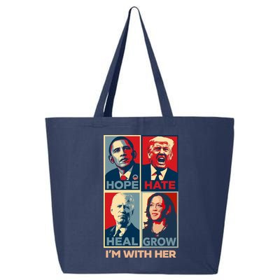 Vintage Im With Her Vote Kamala Harris 2024 25L Jumbo Tote