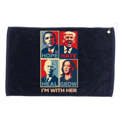 Vintage Im With Her Vote Kamala Harris 2024 Grommeted Golf Towel