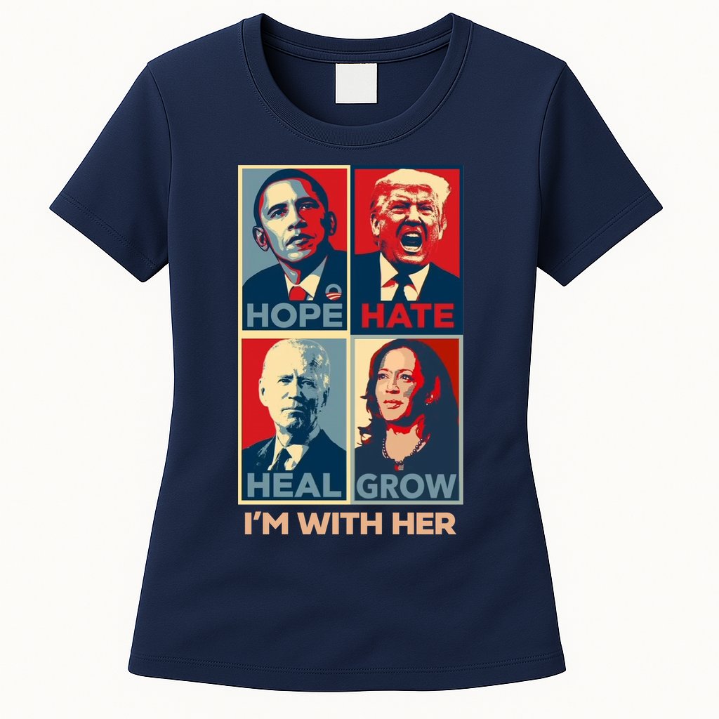 Vintage Im With Her Vote Kamala Harris 2024 Womens T-Shirt
