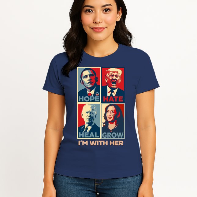 Vintage Im With Her Vote Kamala Harris 2024 Womens T-Shirt