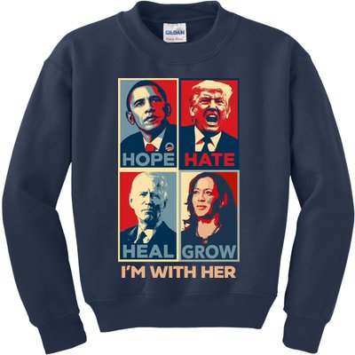 Vintage Im With Her Vote Kamala Harris 2024 Kids Sweatshirt