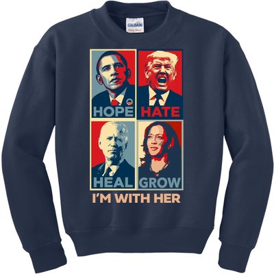 Vintage Im With Her Vote Kamala Harris 2024 Kids Sweatshirt