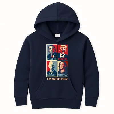 Vintage Im With Her Vote Kamala Harris 2024 Kids Hoodie