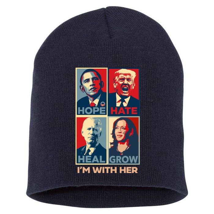 Vintage Im With Her Vote Kamala Harris 2024 Short Acrylic Beanie