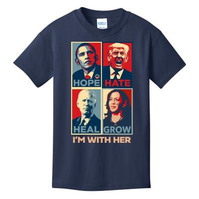 Vintage Im With Her Vote Kamala Harris 2024 Kids T-Shirt