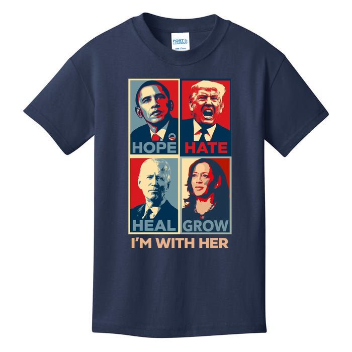 Vintage Im With Her Vote Kamala Harris 2024 Kids T-Shirt