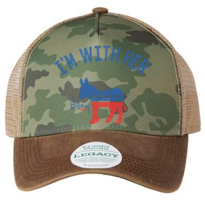 Vintage Im With Her Hillary Clinton Gift Legacy Tie Dye Trucker Hat