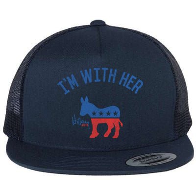 Vintage Im With Her Hillary Clinton Gift Flat Bill Trucker Hat